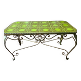 Ceramic and wrought iron coffee table