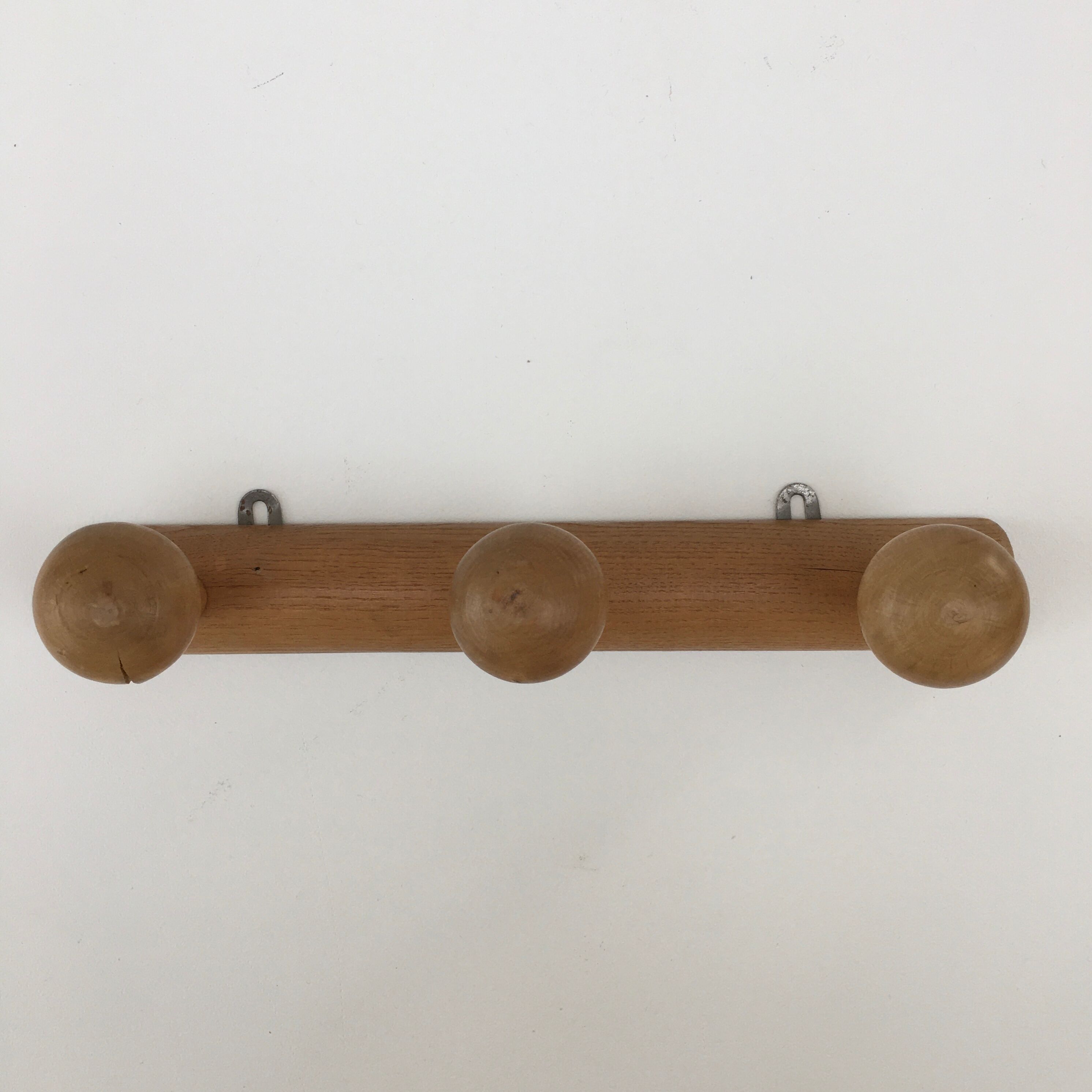 Vintage hook coat rack in solid wood