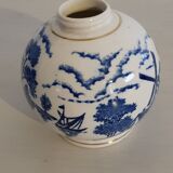 Small ball vase with blue patterns