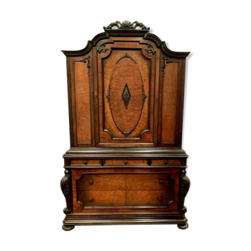Two-body mahogany veneer buffet Victorian Style 20th century