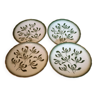 Set de 4 assiettes Badonviller décor Gui