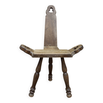 Brutalist Mountain Tripod Chair in Wood
