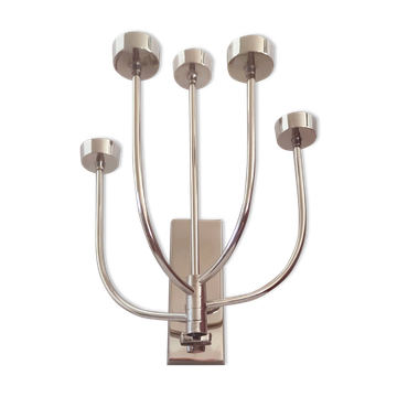 5-branched vintage candle holder wall light, Klein model for Habitat