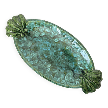 Large glazed ceramic dish, fruit bowl.