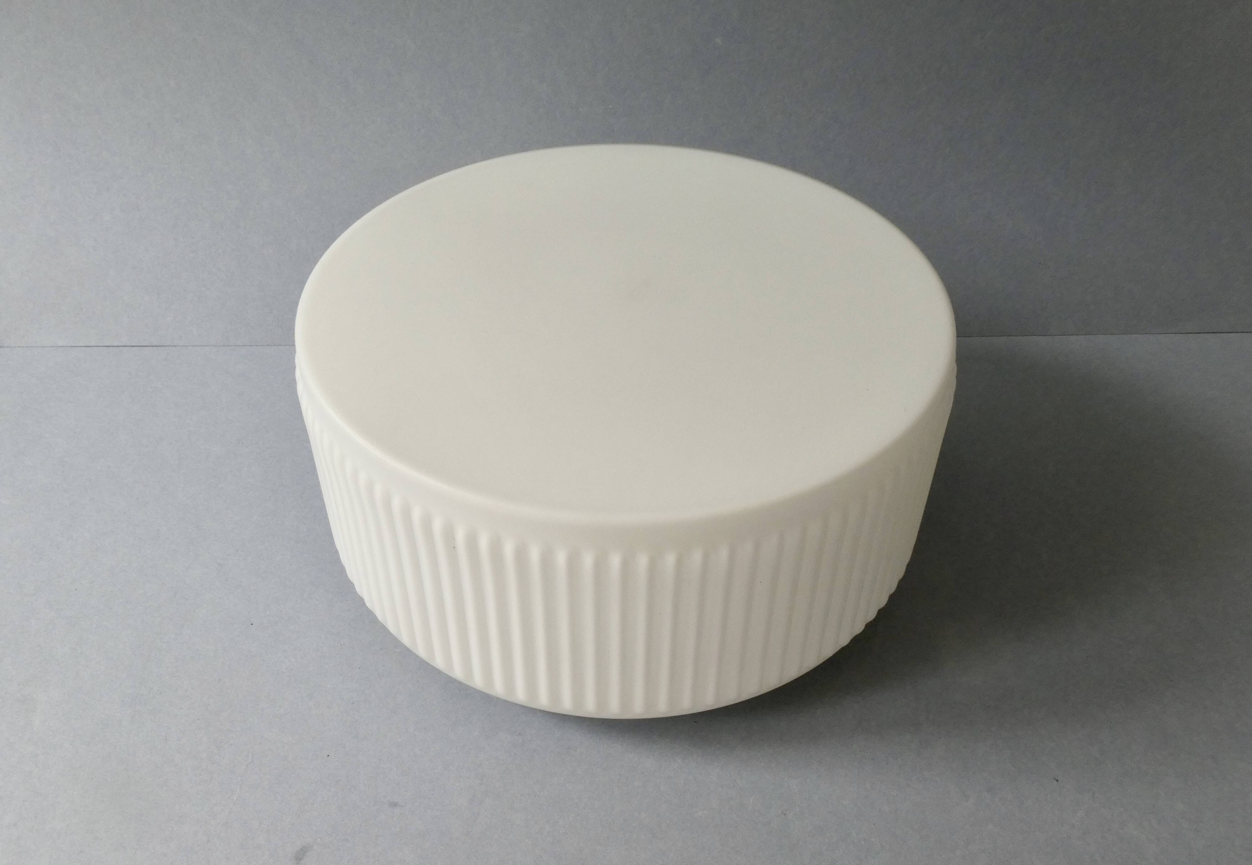 Wall or ceiling light in metal and matt white glass, 1950s