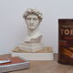 David head in waxed ivory white plaster