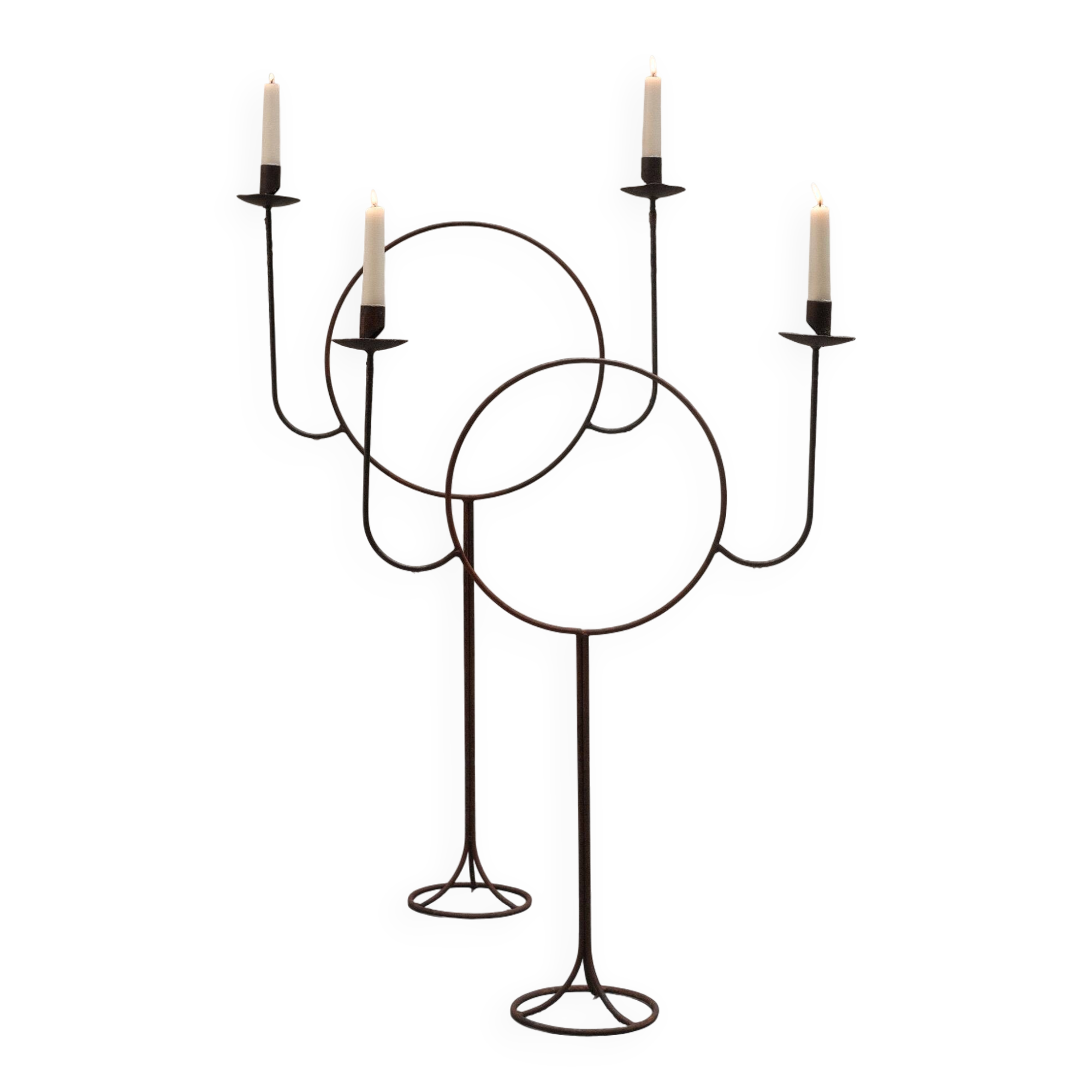 Pair of floor candlesticks