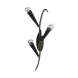 Extra Large Modernist Brass Floral Theatre Wall Light Sconces, France, 1950