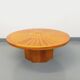 Vintage round pine coffee table from the 70s