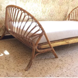 Vintage rattan basket bed