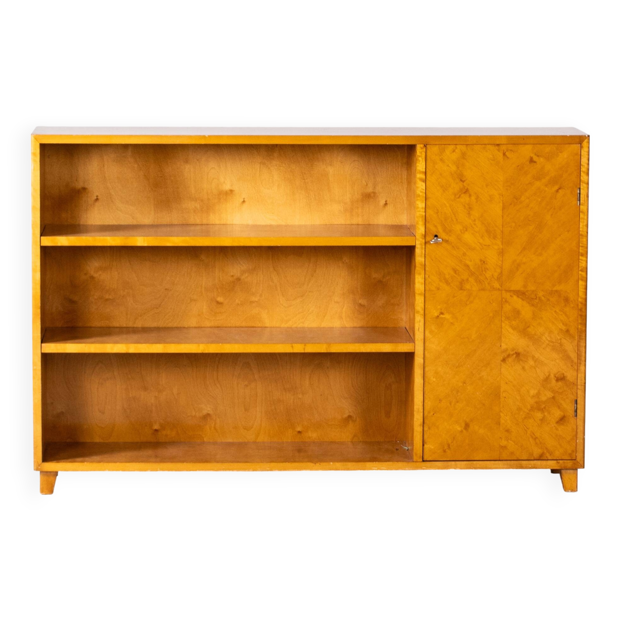 Bibliothèque Buffet vintage en bouleau 1940 Suède