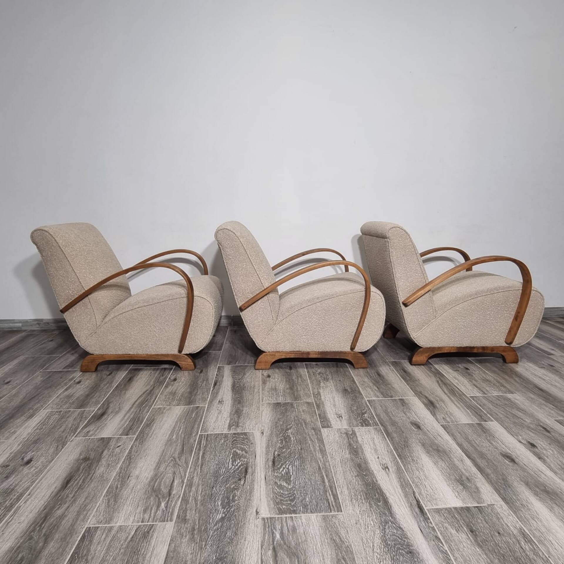 Armchairs from Jindrich Halabala, 1940s, Set of 3