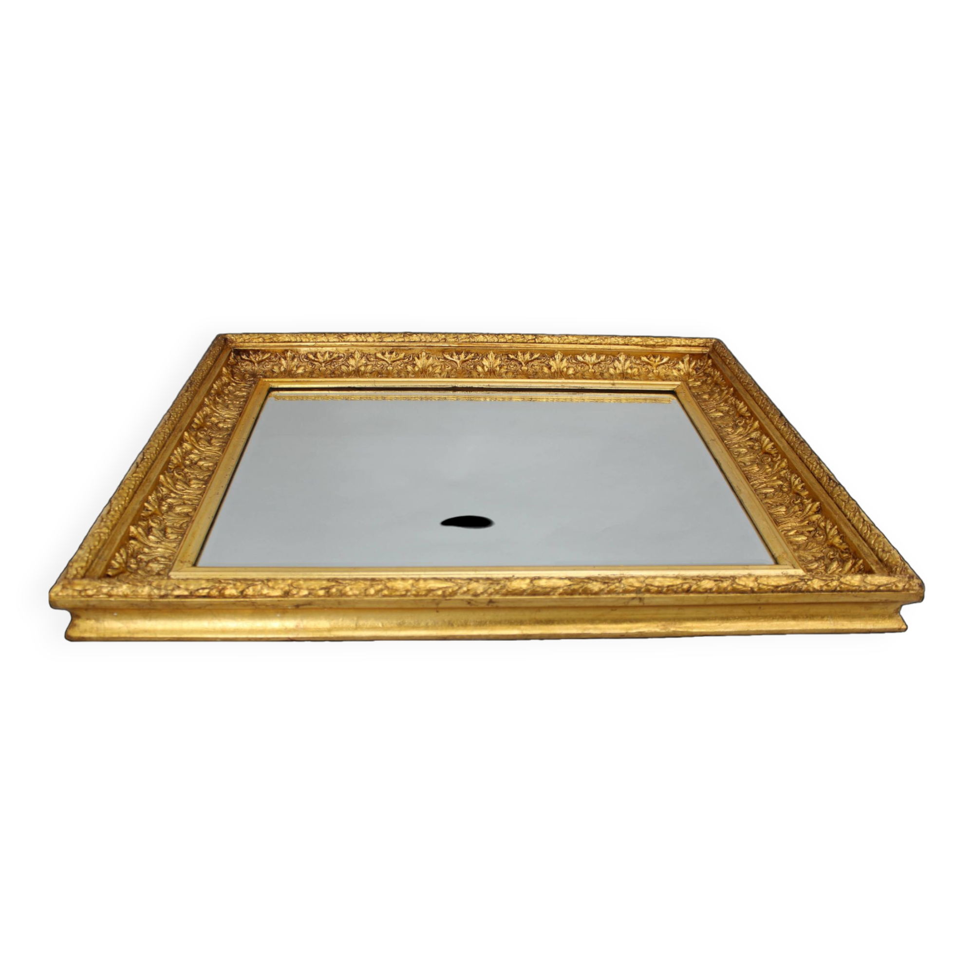 1940s Italian Mirror in Golden Wood Frame