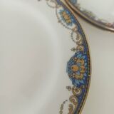 12 assiettes en porcelaine de Limoges à décor de guirlandes et de fruits