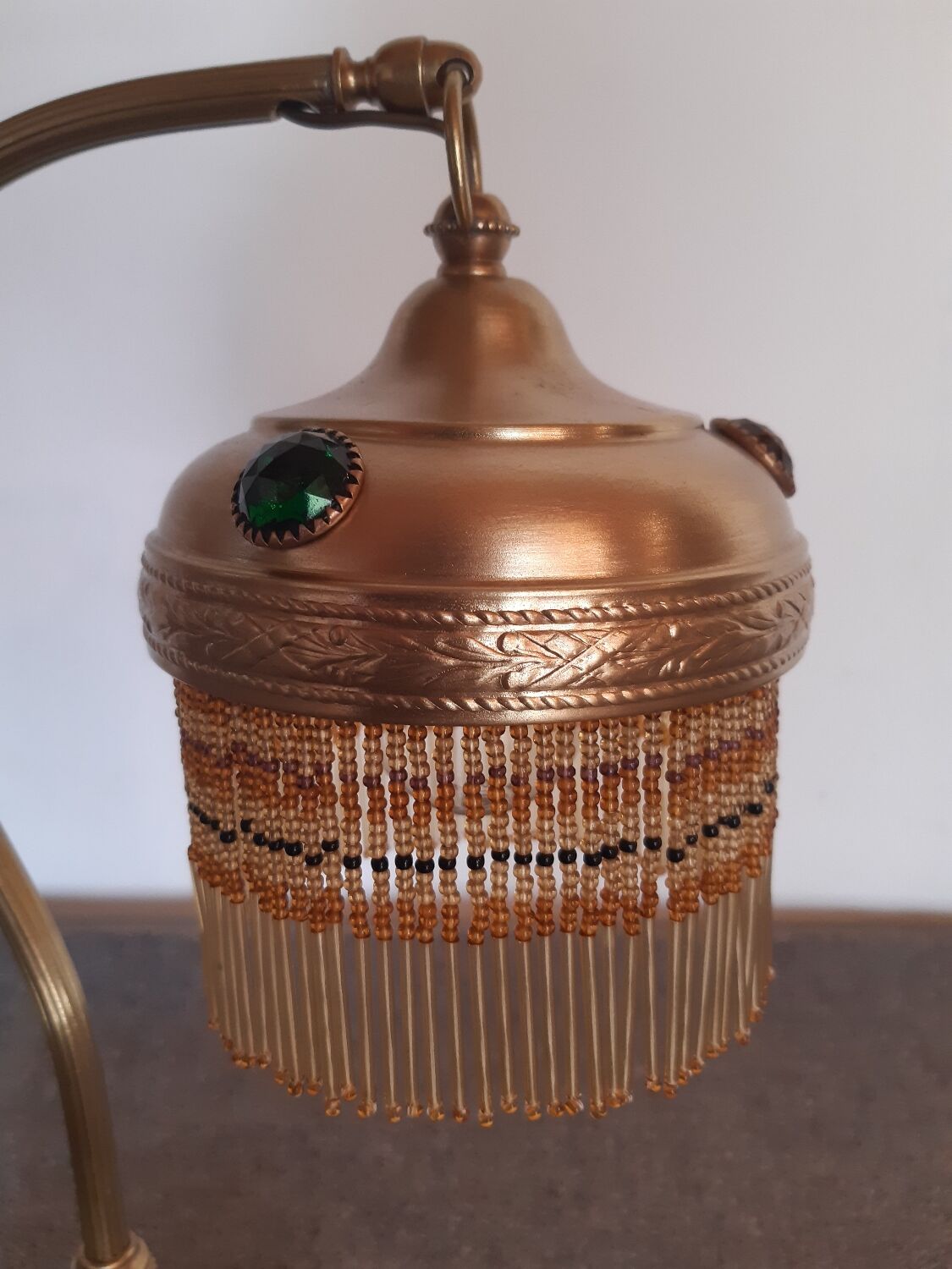 Brass beaded lamp from the 1900s