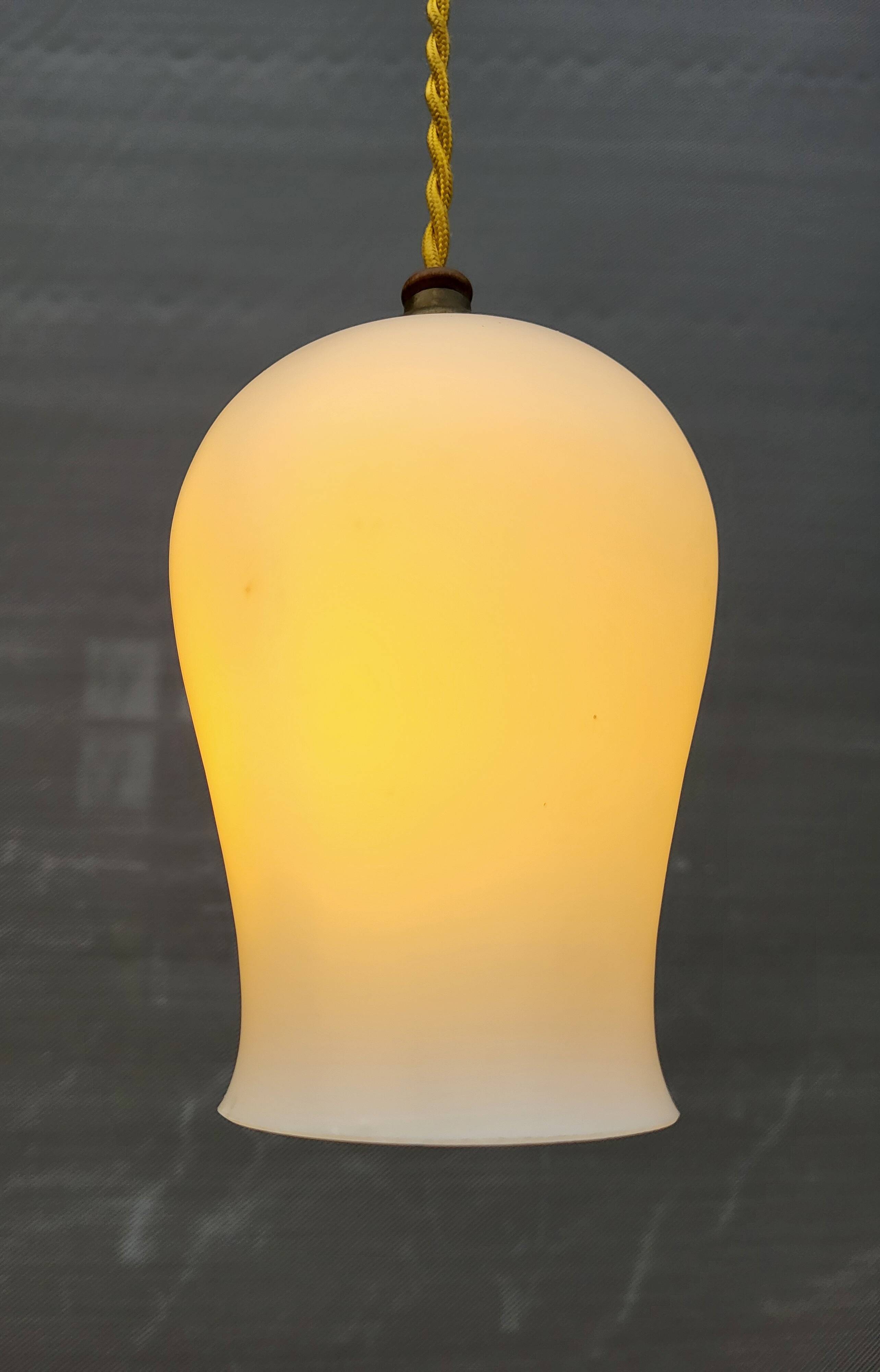 Opaline glass tulip pendant light