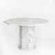 Vintage octagonal table in white marble. France, 70s