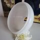 Large Globe Pendant Light in White Opaline