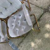 Vintage Italian dining chairs in brass, 1970s, set of 4