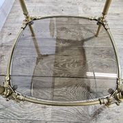 Table d'appoint en laiton, France, années 1950.