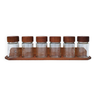 Vintage Scandinavian design glass spice jars