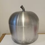 Seau à glace vintage made in italie en aluminium phytomorphe forme de pomme