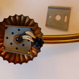 Large vintage brass and glass wall light 1950