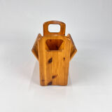 Mid century pinewood magazine holder, 1970