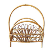 Magazine rack in bamboo and rattan 1960