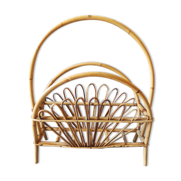 Magazine rack in bamboo and rattan 1960