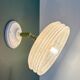 Vintage wall lamp with pink Clichy glass shade and silver edging