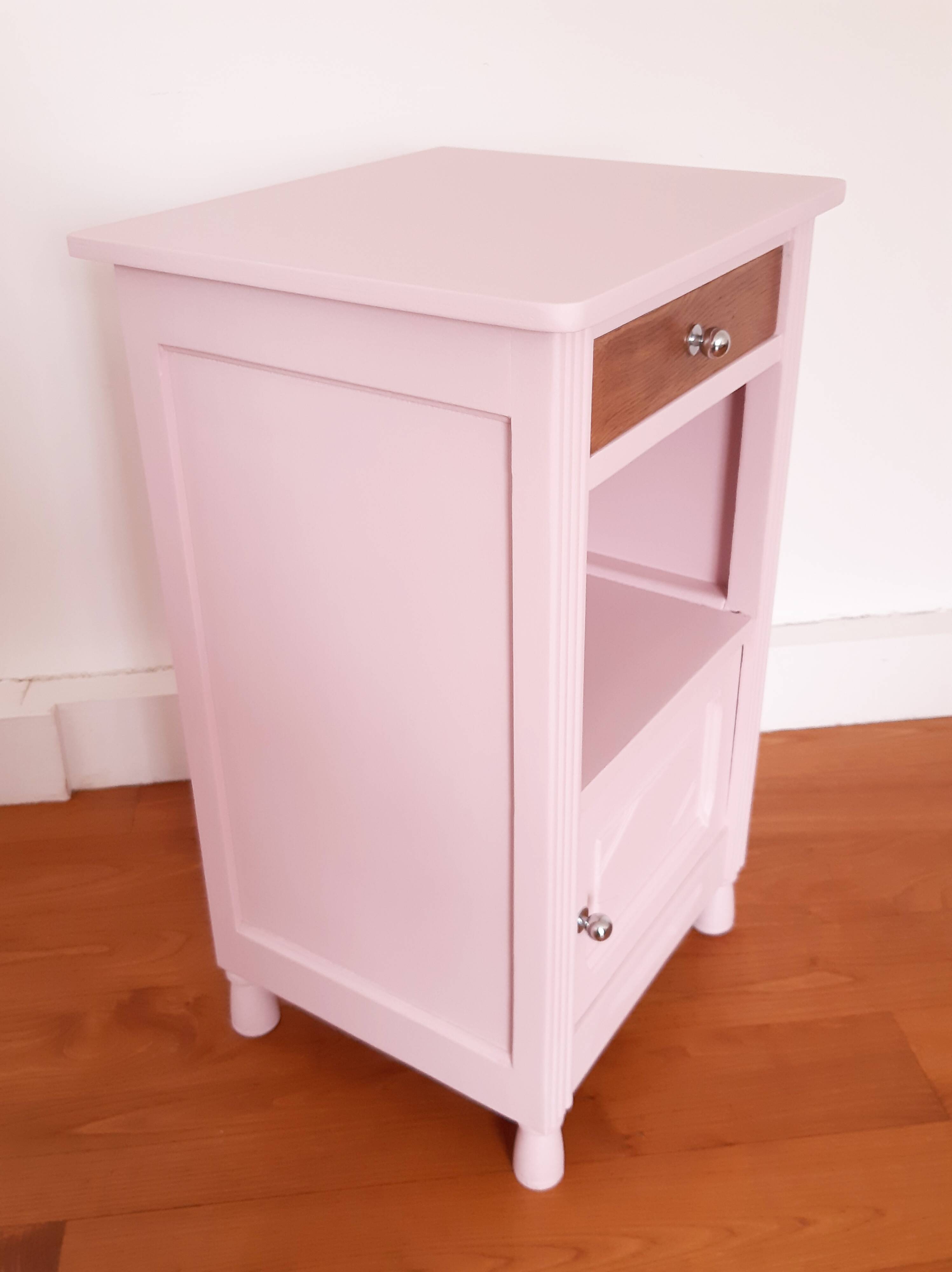 Vintage pale pink bedside revisited