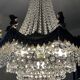 Old hot air balloon chandelier with crystal and bronze tassels
