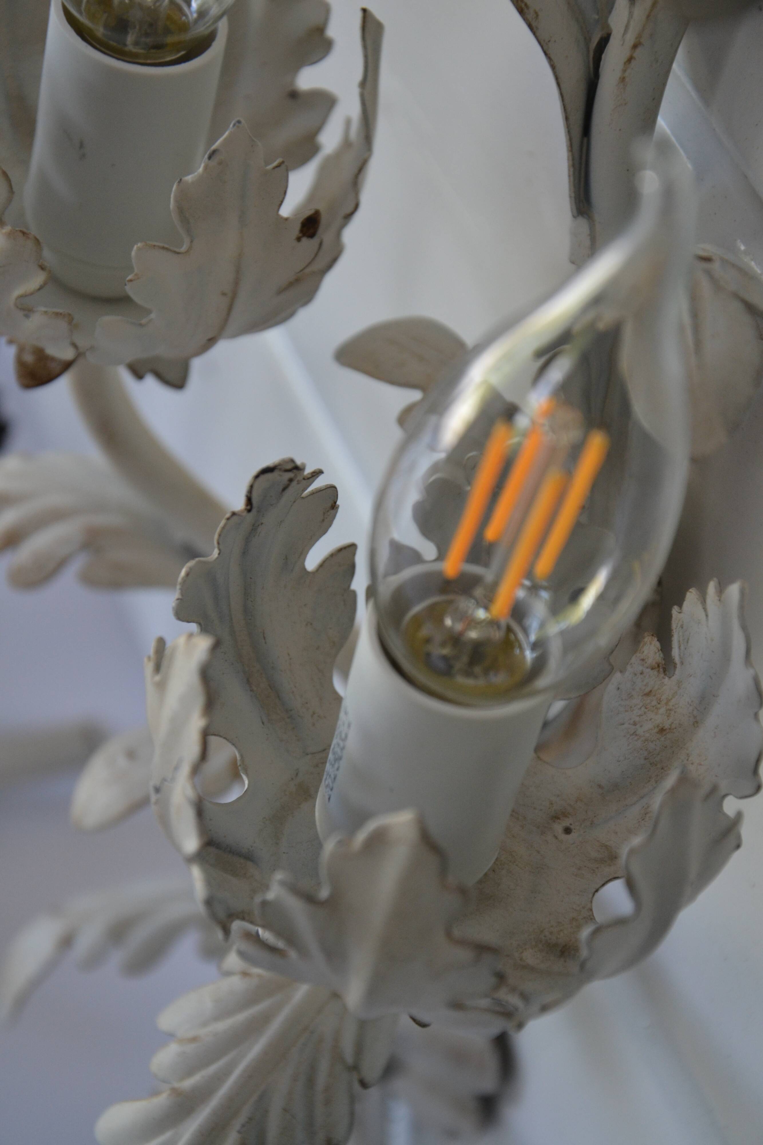2 Florentine metal leaf wall lights