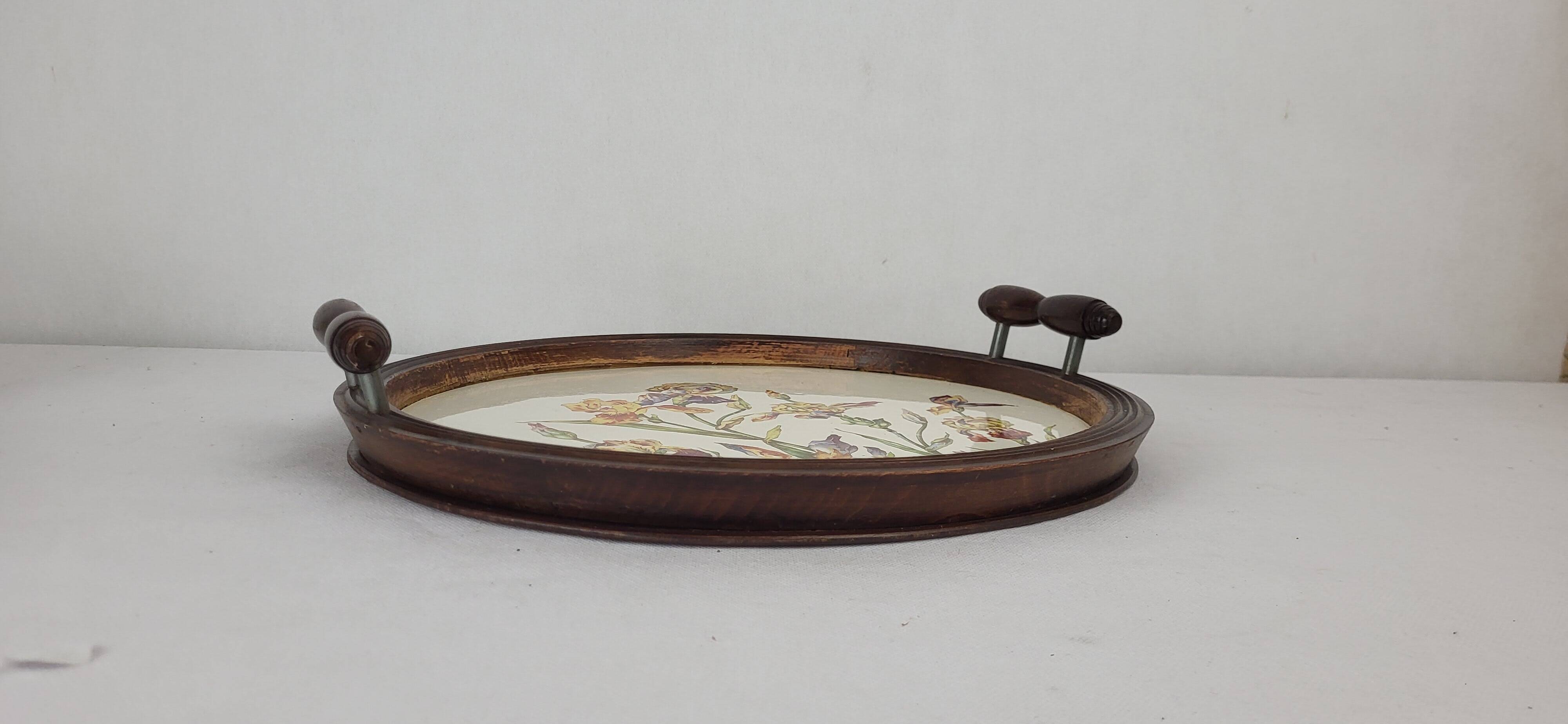 Art Nouveau plate in Sarreguemines earthenware