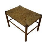 Vintage Stool Danish Papercord Rope Stool Mid Century Ottoman