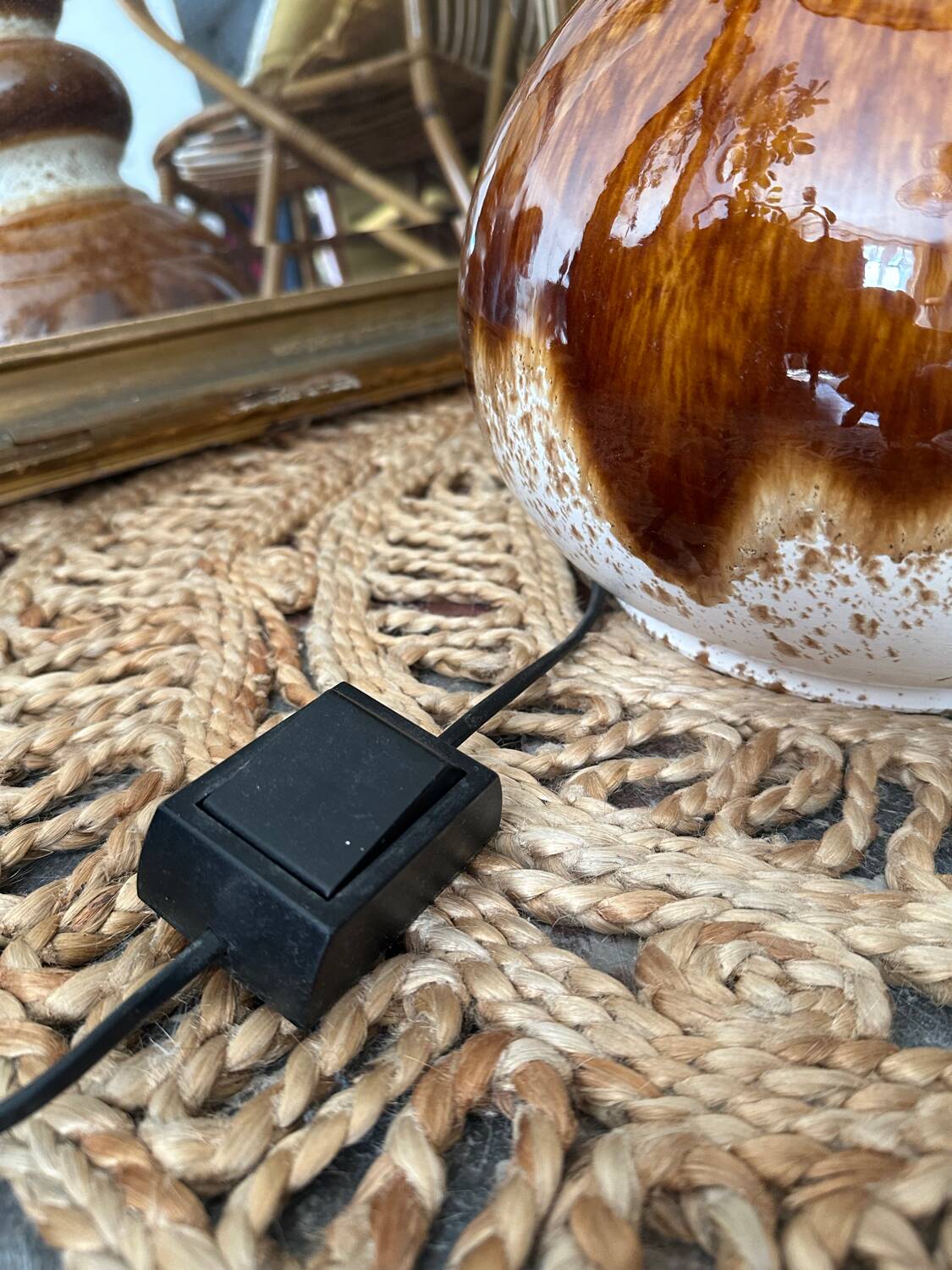 Vintage ceramic floor lamp from the 70s