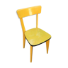 Chaise en bois entièrement jaune 1960