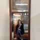 Louis XVI style trumeau mirror in carved wood