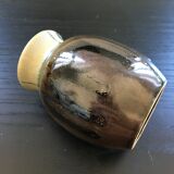 Brown and black flamed vase