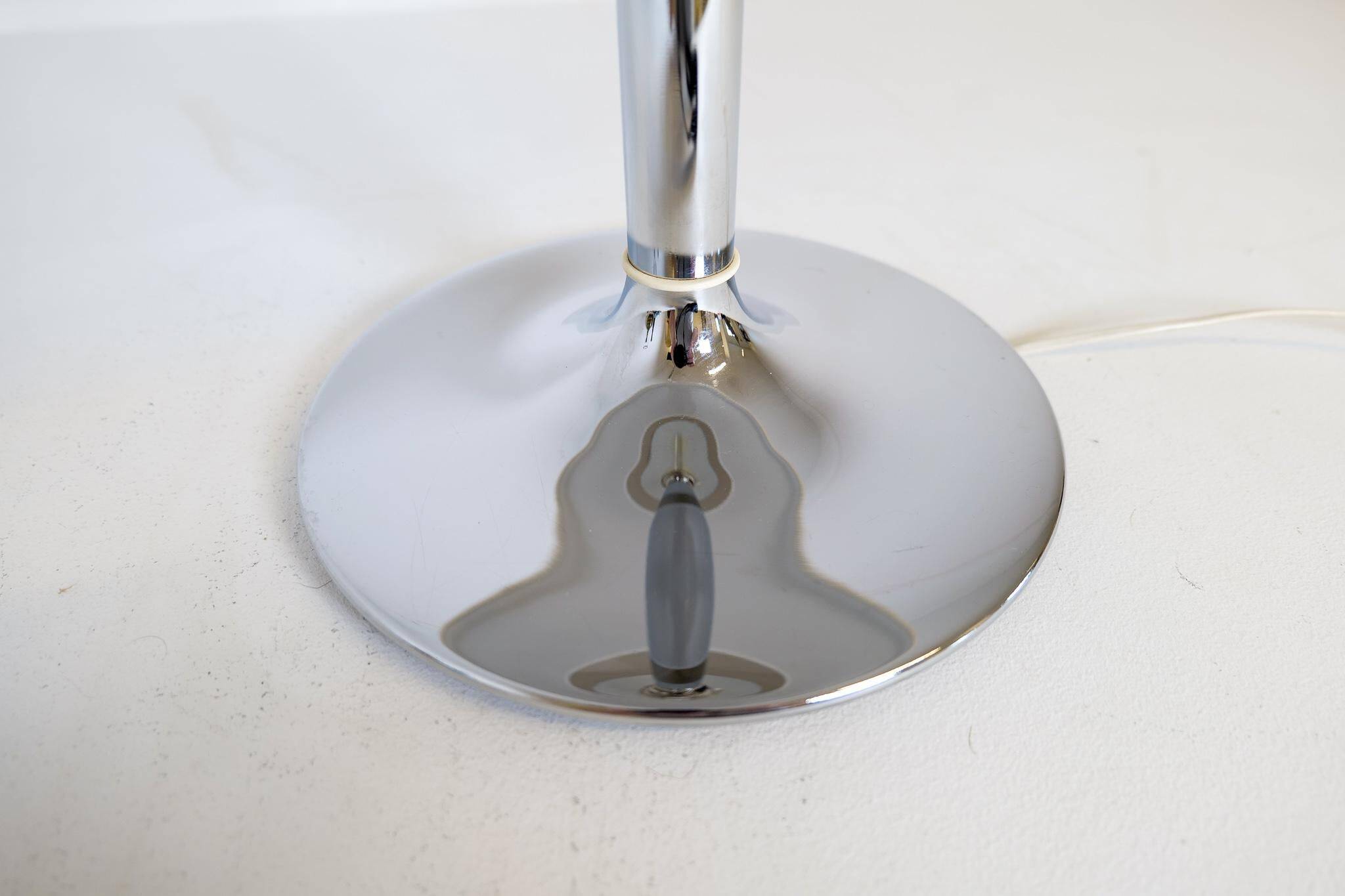 Large Space Age chrome table lamp by Fagerhults, Sweden, 1970s.