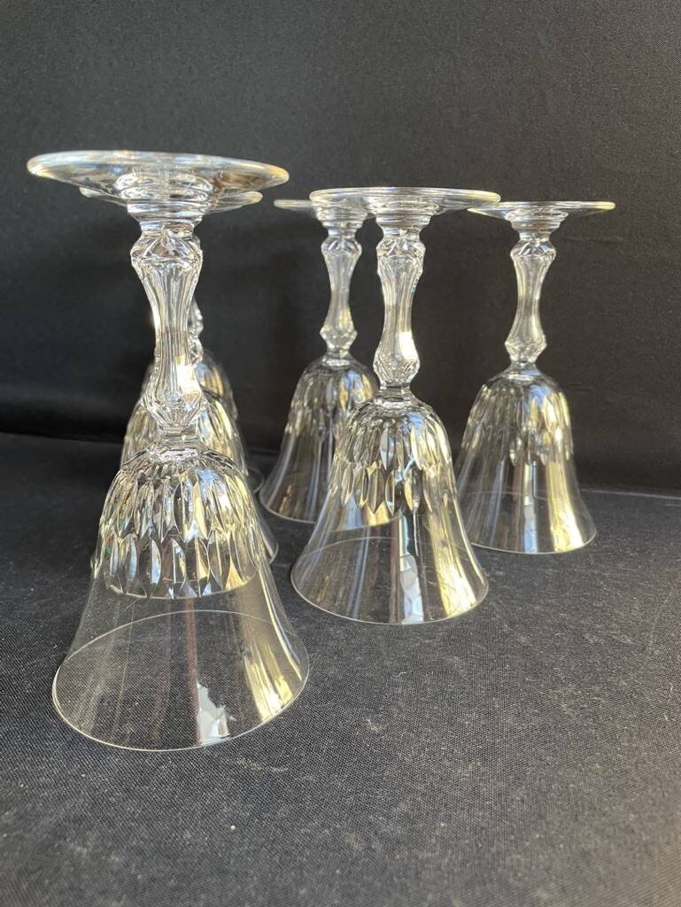 6 Saint Louis wine glasses cut Lozère service stamped