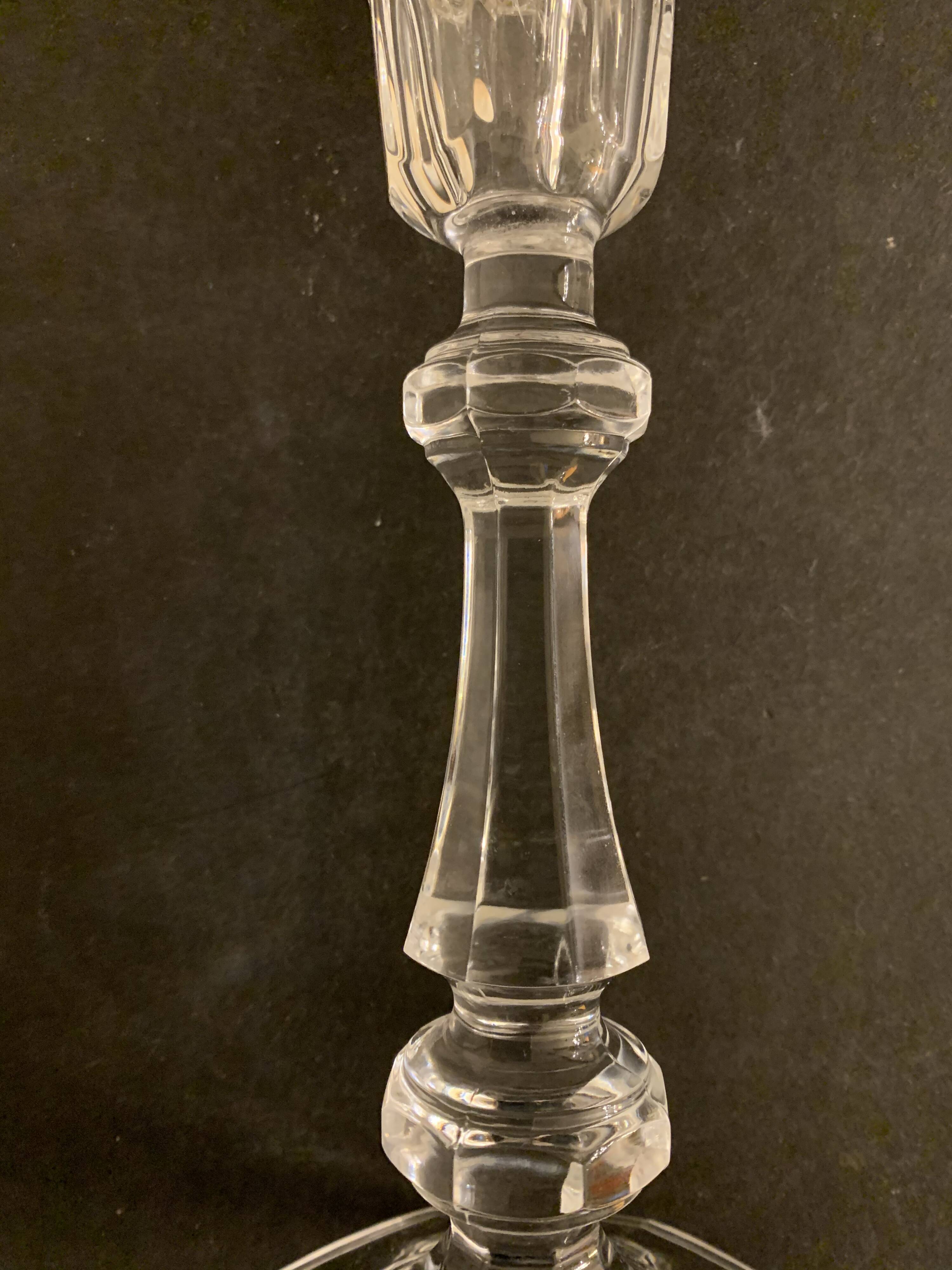 Pair of Arques crystal candlesticks