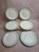 Set of 6 flat plates, Gien Montigny ironstone – old green decoration.