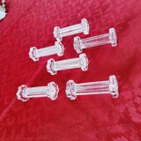 6 repose-couverts en verre massif en forme de colonne