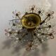 Plafonnier en verre de Murano à motif floral rose des années 1970