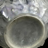 Pressed molded glass ball vase decorated with grape bunches