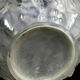 Pressed molded glass ball vase decorated with grape bunches