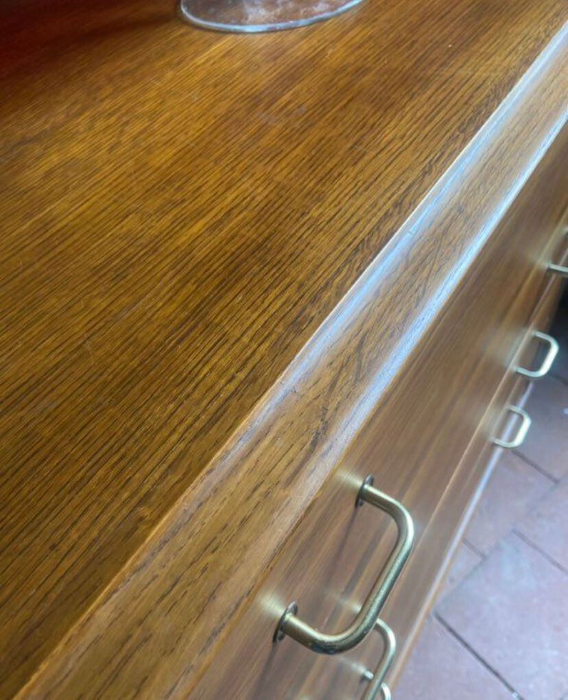 Vintage chest of drawers oak compass feet