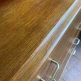 Vintage chest of drawers oak compass feet